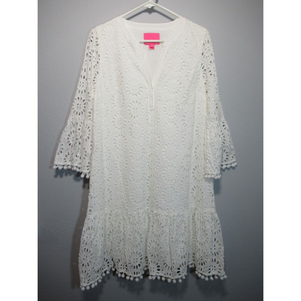 Lilly Pulitzer "Bekah" Eyelet Shift Dress/Tunic Resort White Size Medium